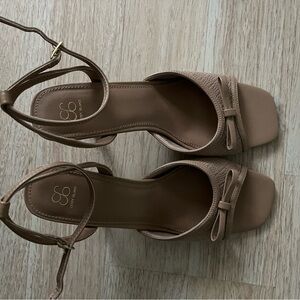 Elegant Brown Bow Women's Heels